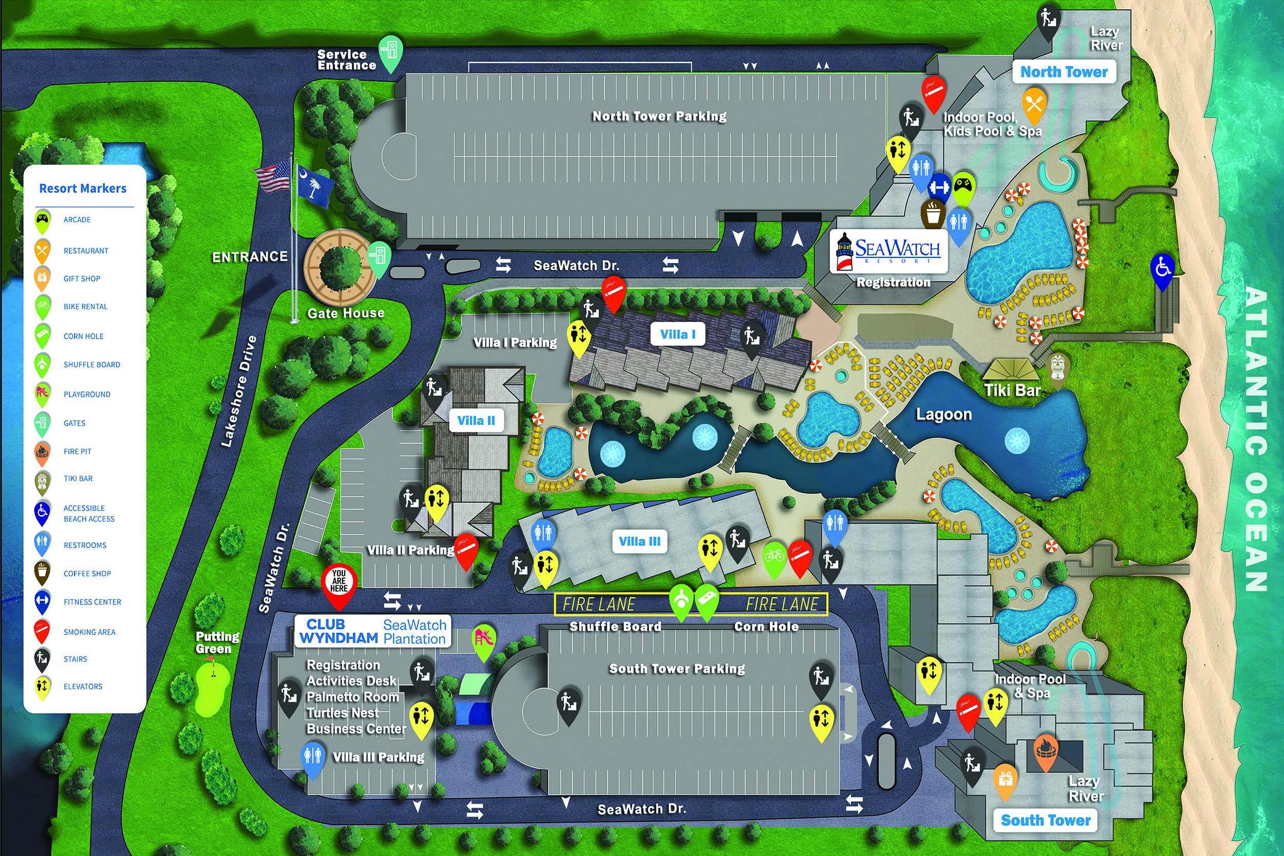 Wyndham SeaWatch Resort Map Graphic Design Ellev Ad Agency 